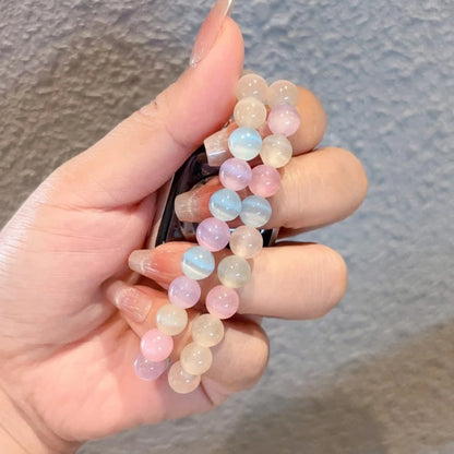 Strap For Apple Watch Band S11/10/9/8/7/SE/Ultra IWatch 49/46/45/44/42/41/40/38mm Fashion Rainbow Energy Stone Elastic Bracelet