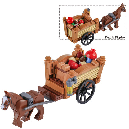 MOC Notice Board Building Blocks Bee Farm Fountain Bonfire Stove Medieval Town Street View Water Wall Bridge Road Sign Brick Toy
