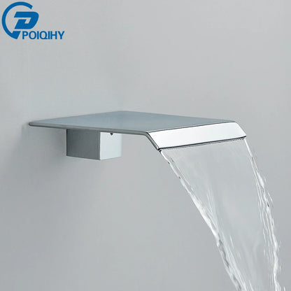 Brass Faucet Spout Black Bath Spout Golden Bathroom Faucet Accessory Waterfall Tub Spout Basin Water Outlet