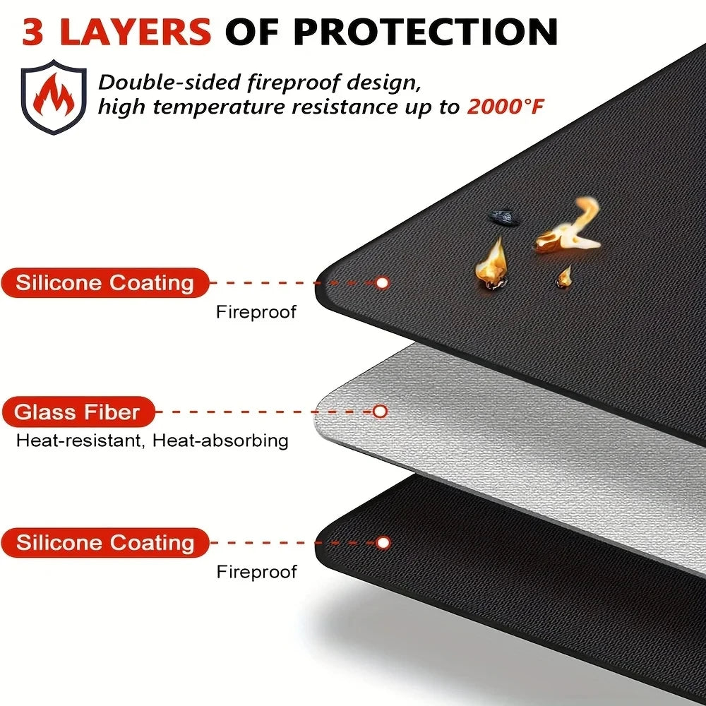 Outdoor Barbecue Pad for Protecting Wooden Floors Heat Resistant Fire Pit Mat, Flame Retardant Pad