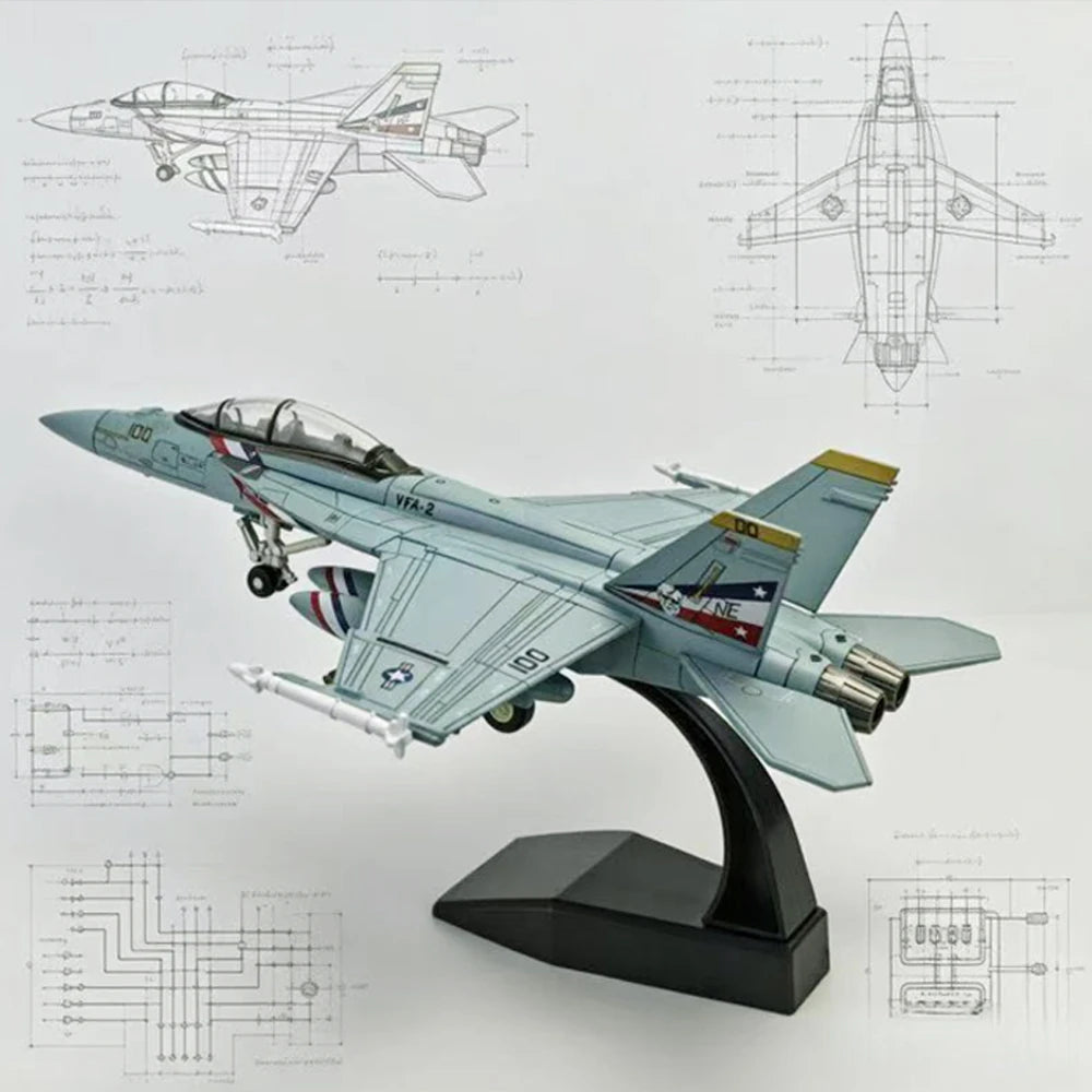 Super Hornet Military Model, Carrier‑based Attack Jet, No Glue No Paint Assembly Plane, Desktop Ornament, Collectible Gift Toy.