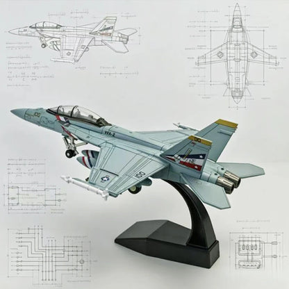 Super Hornet Military Model, Carrier‑based Attack Jet, No Glue No Paint Assembly Plane, Desktop Ornament, Collectible Gift Toy.