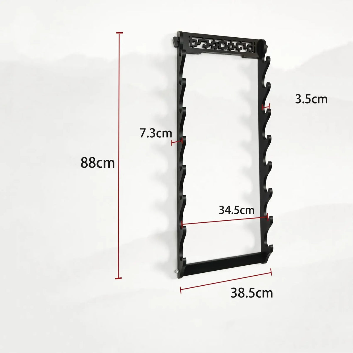 8-Layers Katana Storage Shelf Wall Support Holder Wooden Sabre Samurai Sword Stand Rack Display Real Japanese Katana Organizer