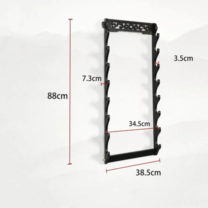 8-Layers Katana Storage Shelf Wall Support Holder Wooden Sabre Samurai Sword Stand Rack Display Real Japanese Katana Organizer