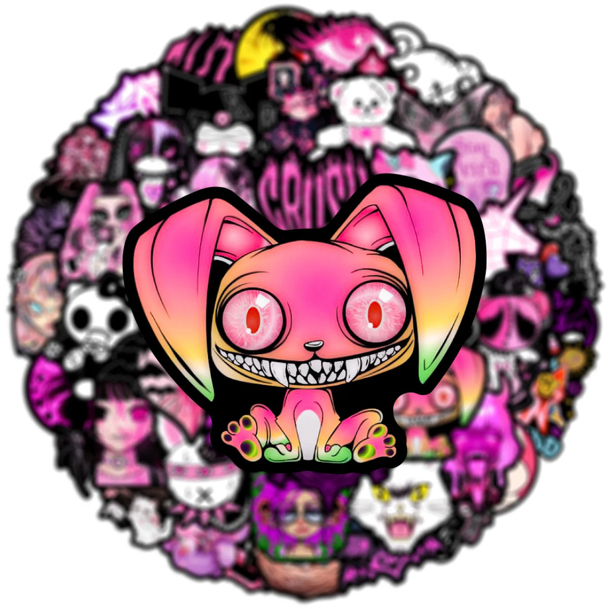 10/25/50pcs Pink Gothic Graffiti Stickers for DIY Scrapbooking Phone Laptop Suitcase Skateboard Motorcycle Helmet