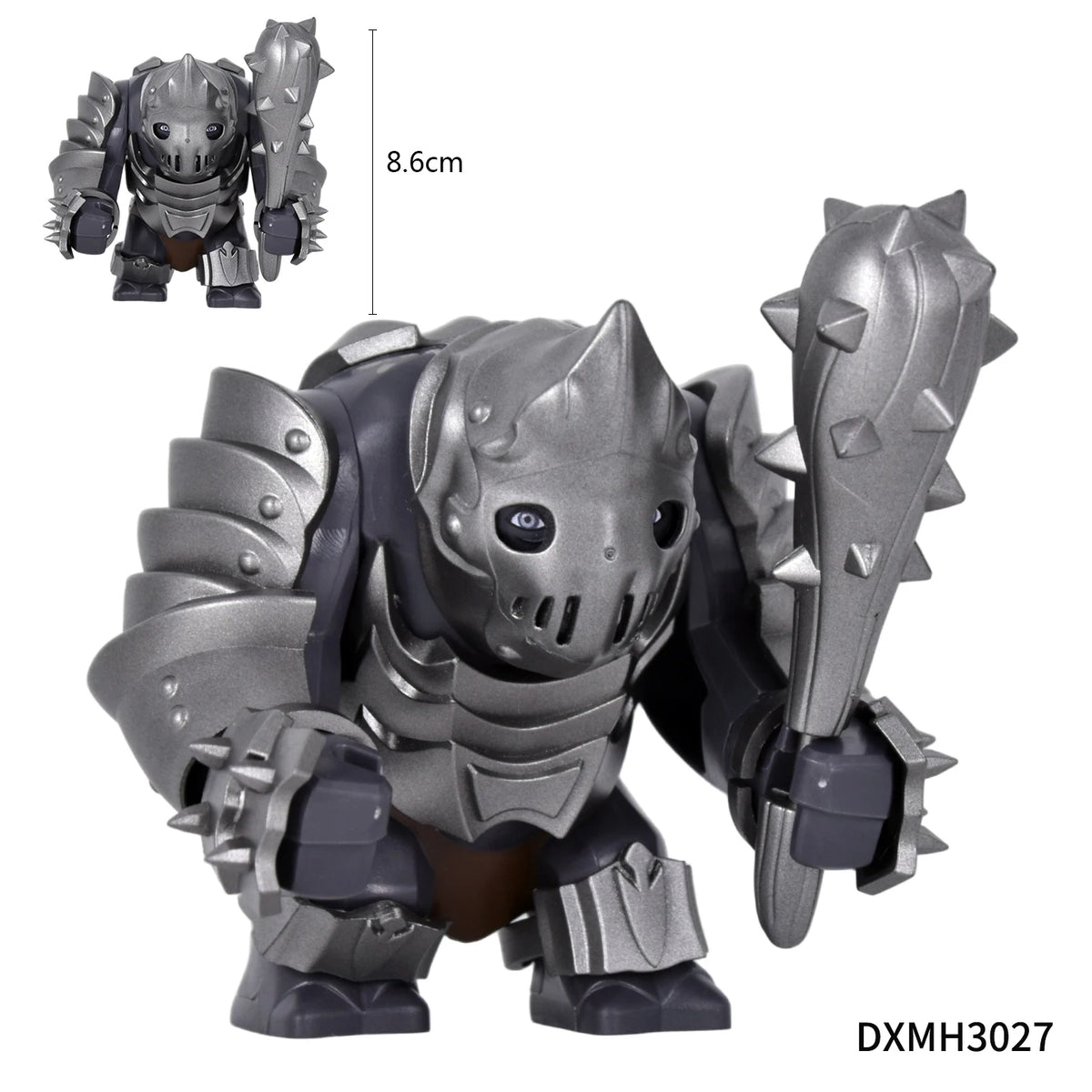 Orc Warrior Block Figures Set, Giant Troll Monster + 20Pcs Armored Soldier Models, Fantasy Army Building Bricks, Detailed Armor
