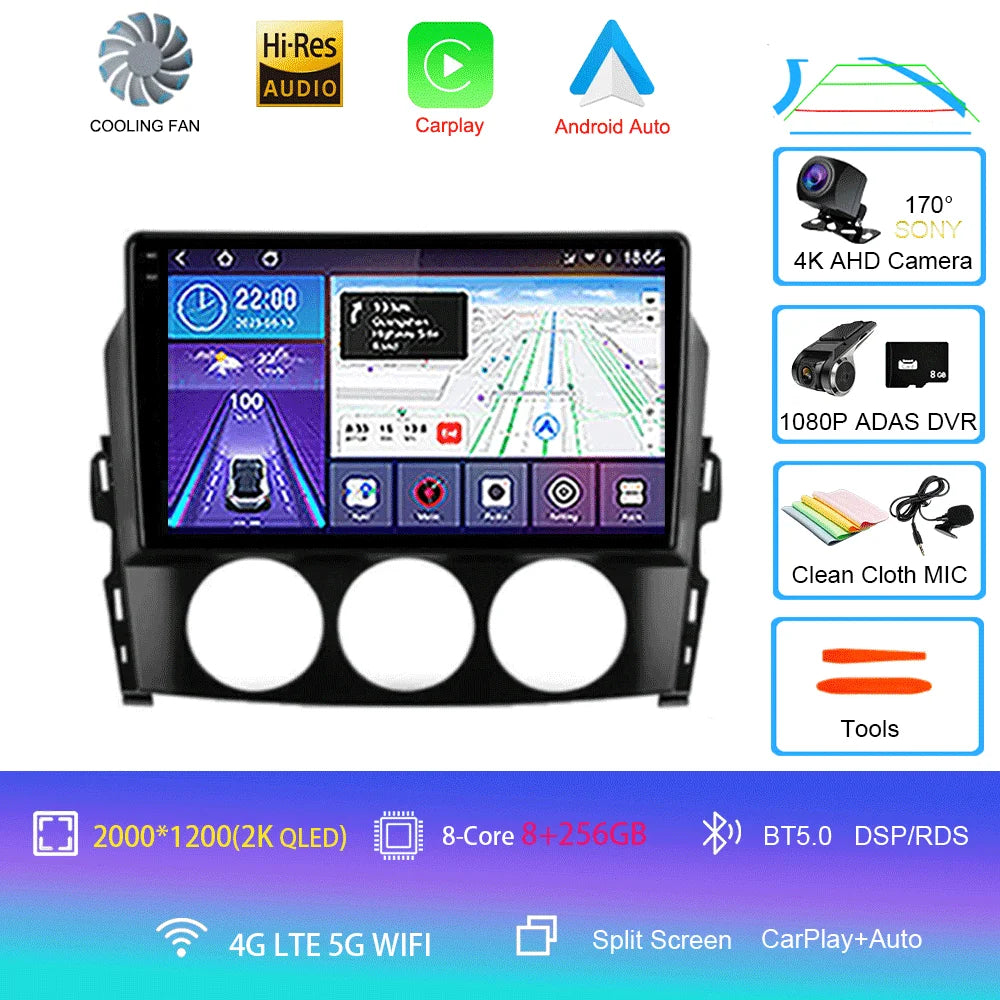 Android 16 Auto Car Radio Video Multimedia Player For Mazda Mx5 2005 - 2012 Navigation GPS Autoradio Head Unit Monitor Carplay