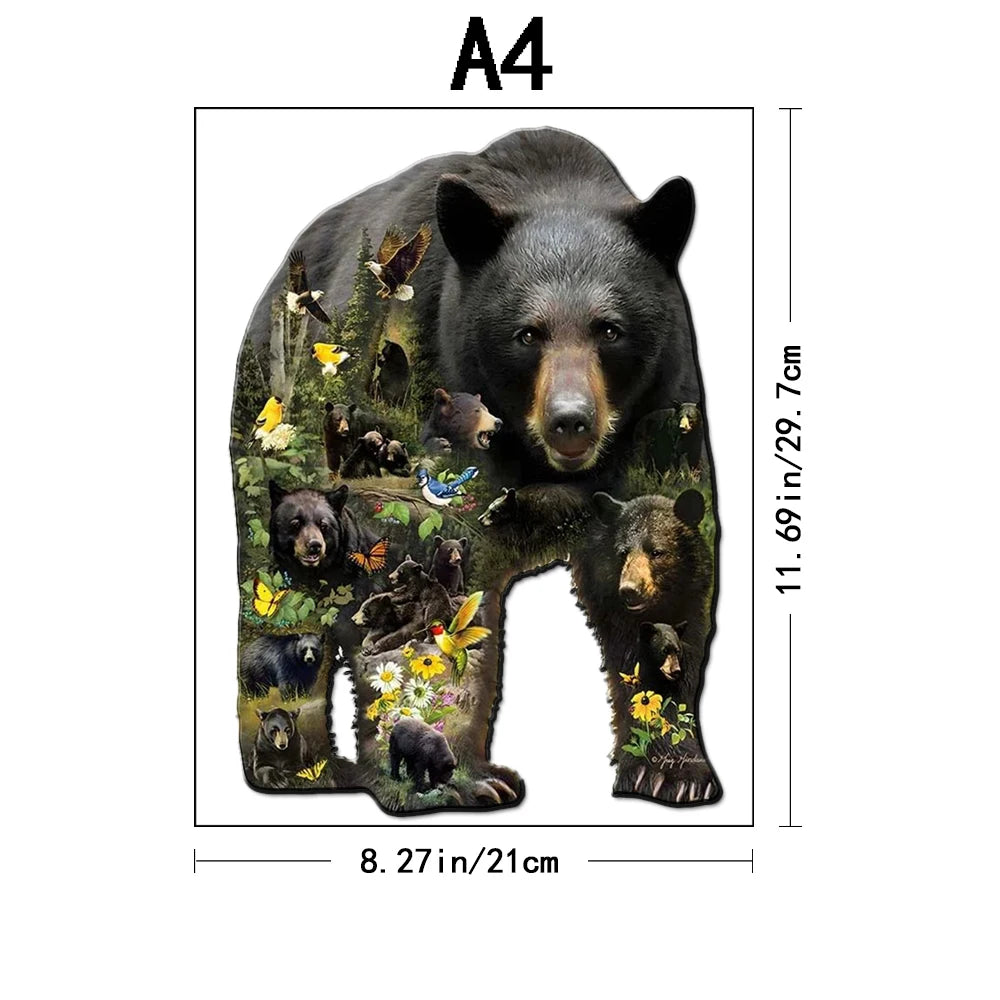 Wooden Puzzle - Adult Unique Alien Advanced Wooden Puzzle Gift - Happiness Tree, Ocean World Animal Jigsaw Puzzles Family Game