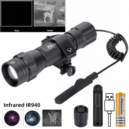 IR850nm&940nm Latest Infrared LED Zoom High Bright Night Vision Infrared Fill Light Tactical Hunting Zoom Flashlight IR Lighting