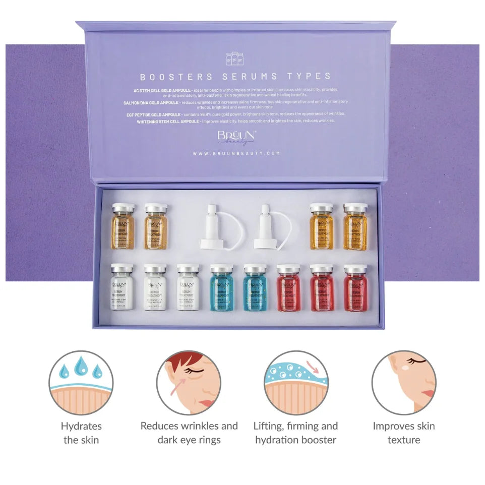 4PCS Salmon DNA Gold BB Glow Kit Dr.Pen Gold Stem Cell Ampoule Foundation Starter AQUA Peptide Face Skin Care Essence 8ml