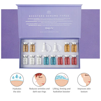 4PCS Salmon DNA Gold BB Glow Kit Dr.Pen Gold Stem Cell Ampoule Foundation Starter AQUA Peptide Face Skin Care Essence 8ml