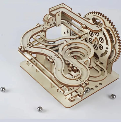 3D Wooden Mechanical Ball Bearing Track Puzzle - DIY Assembly STEM Educational Building Kit Birthday Gift For Kids Adults