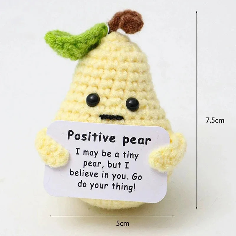 Positive Crochet Handmade Amigurumi Doll Emotional Support Pocket Hug Knit Plant Flower Encouragement Gift for Friends Coworker