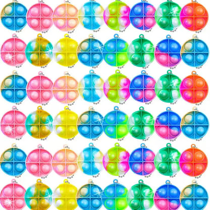Mini Pop Keychain Fidget Toys Push Pop Bulk Keychain Party Favors For Kids Pop Bubble Toys Pack Boys Girls Adults