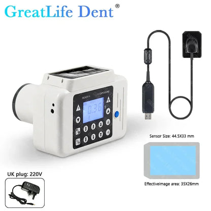 Mexico ES UK In Stock GreatLife Portable Dental X-ray Machine Veterinary Pet X Ray Unit with Built-in Dental Sensor Digital Rvg