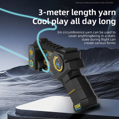 Glow in the Dark Luminous String Rope Launcher One-Click Interactive Stress Relief Toy for Kids Party Gift