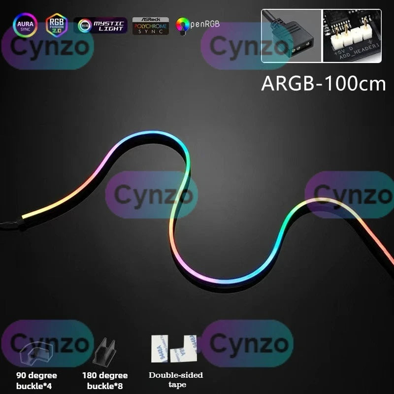 ARGB Motherboard PC Case Decoration 5V LED Strip - RGB Phantom Sync with Screen, AURA Sync Compatible 3Pin LED Strip
