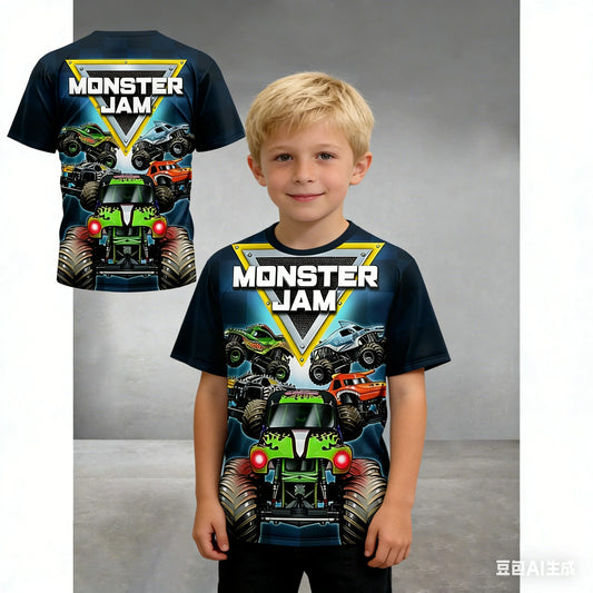 3D Print Cartoon Truck Monster Jam Baby Clothing 5 to 14 Years Male Outdoor Clothes for Children Boy Girl Child T-Shirt Top