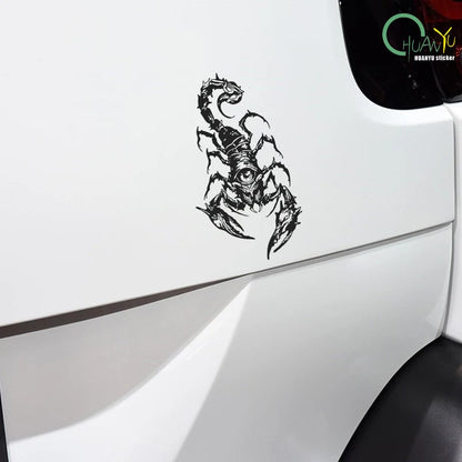 Dark style day eye scorpion car sticker, car and motorcycle scratch proof, waterproof, reflective decoration decal