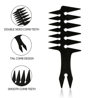 2 Pieces/1 Piece - Men's Retro Double Sided Oil Haircomb - Fishbone Comb Hairdressing Comb Styling Comb - Men's Essential