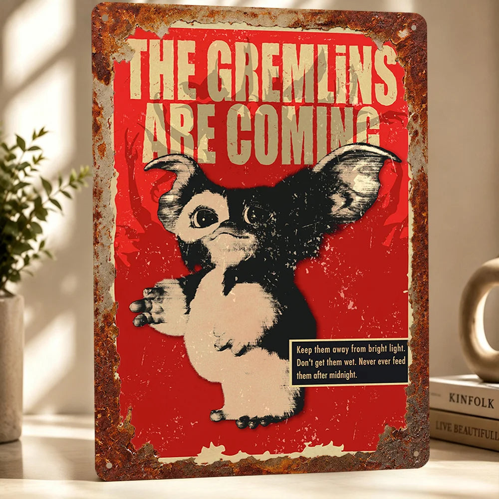 Gremlins Aluminum Posters Customized Metal Tin Sign Vintage Premium Dramatic Screen Scene Wall Art For Film Fans And Theaters
