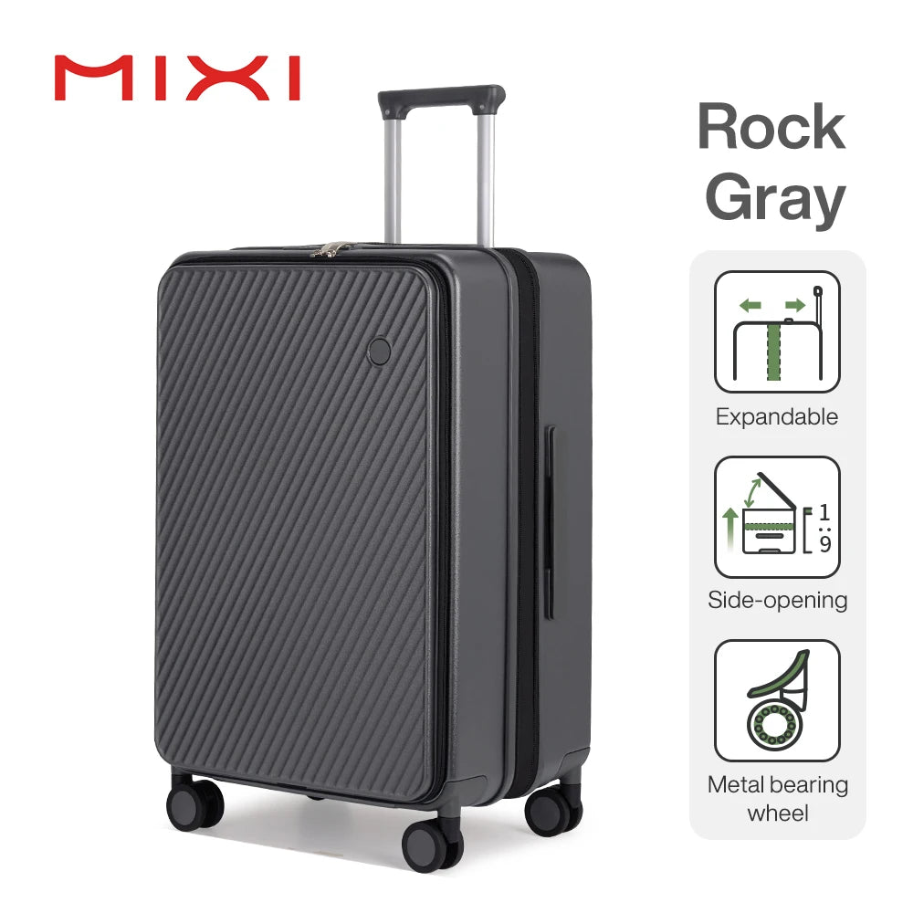 Mixi Expandable Carry On Luggage PC Hard Shell Suitcase Top Opening Rolling Travel Suitcases with Spinner Wheels TSA Lock M9296