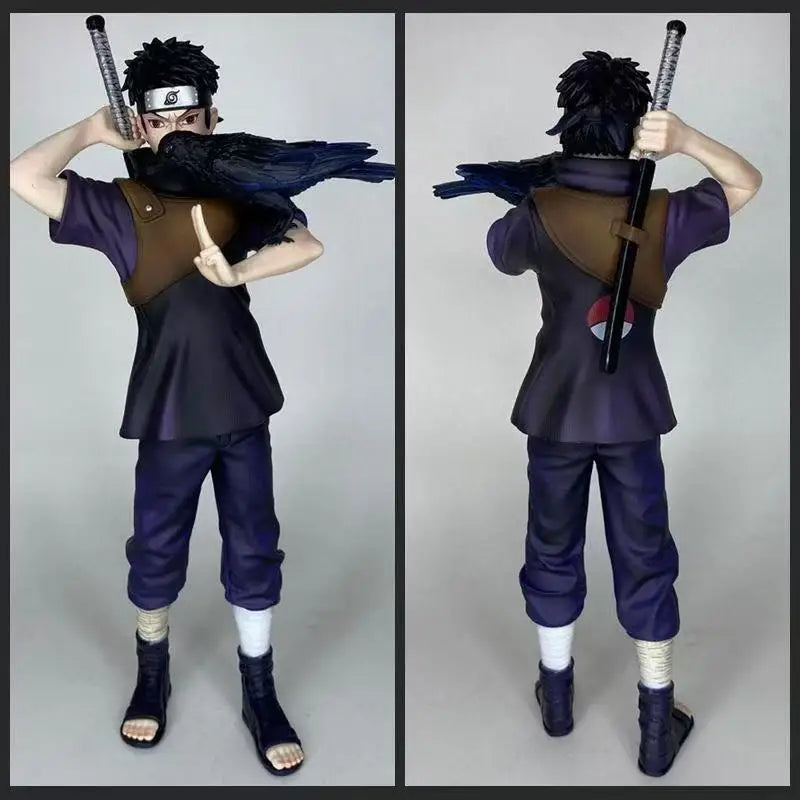 Naruto Shippuden Uchiha Shisui Figure With Crow Accessory, Young Ver. Anime Statue, Ninja Pose PVC Collectible Model Toy, Deskto