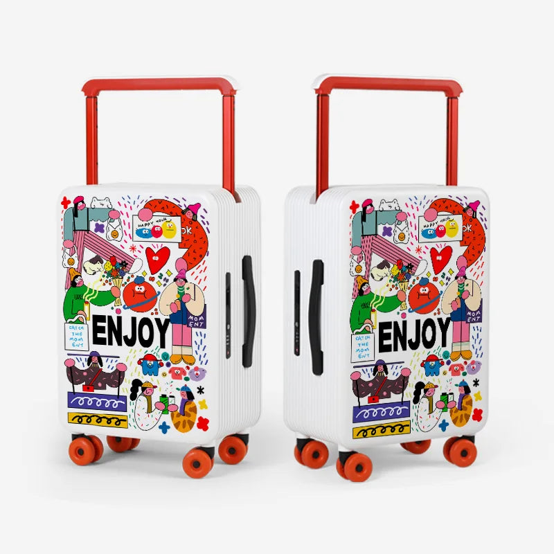 KLQDZMS Luggage High Quality 20"24"26 Inch Boarding Box Large Capacity Trolley Case Students Password Box Women's Suitcase