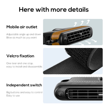 Car Seat Backrest Cooling Fan 3 Speed Adjustable USB Charged Independent Switch Reversible Mount Cool  Air for Rear Seats Fan