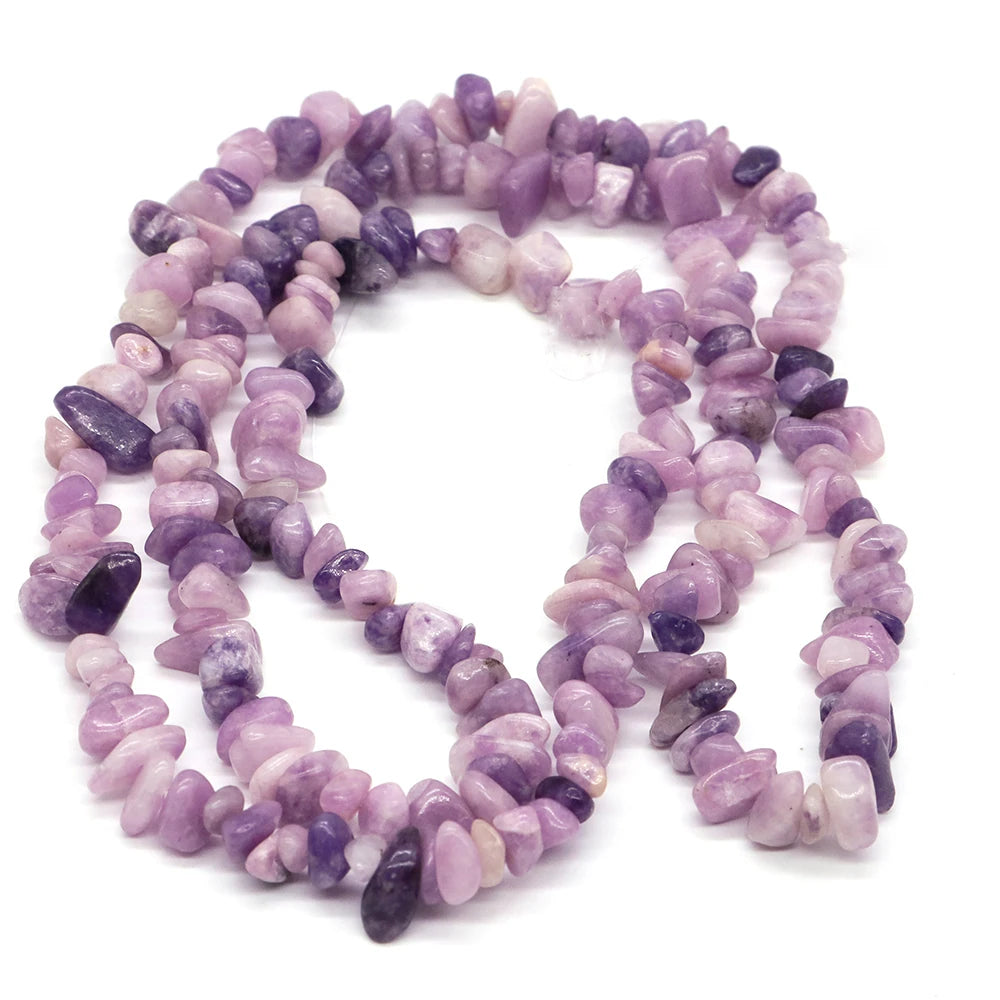 5-8mm Natural Irregular Lilac Lepidolite Stone Beads Gravel Chips Loose Spacer Beads for Jewelry Making DIY Bracelet Necklace