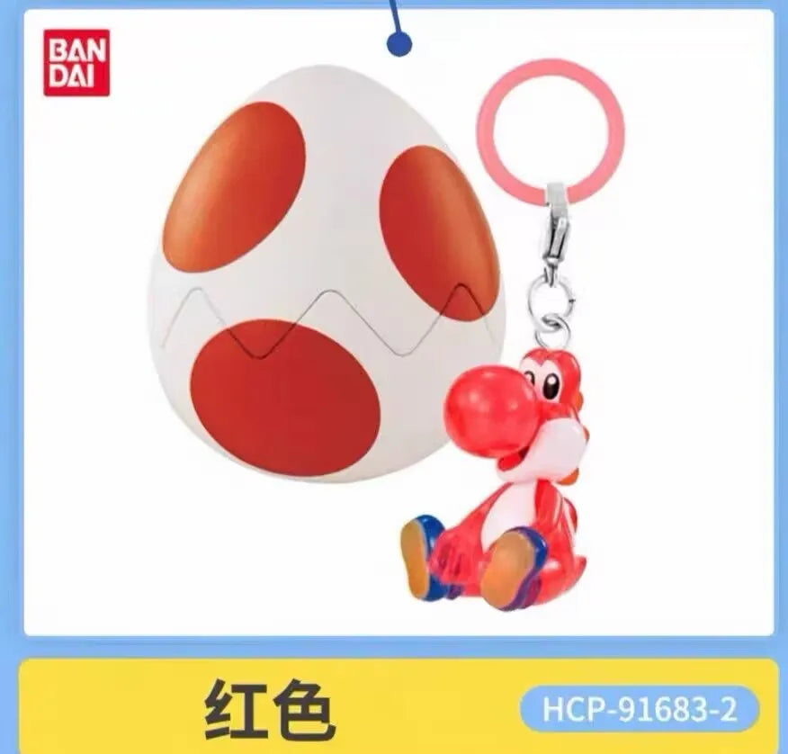 Bandai Gashapon Yoshi Super Mario Pendant Colorful Collectible Transparent Anime Figure Collection For Adult Hobby Collectors