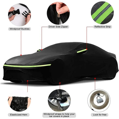 Waterproof Car Cover for 1998-2023 Porsche 911 All Weather Full Car Covers With Zipper Door for Snow Rain Dust Hail Protection