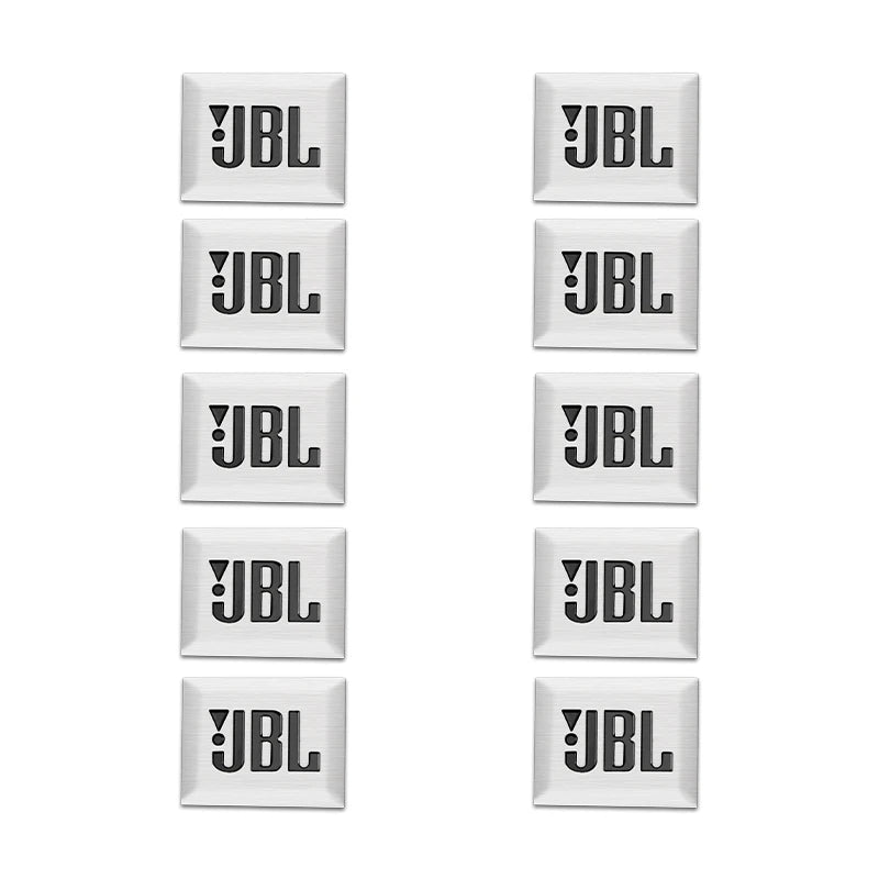 10Pcs 3D Aluminum JBL Car Audio Badge Sticker Car Hi-Fi Speaker Audio Emblem Stickers Auto Logo Decal Accessories for BMW KIA