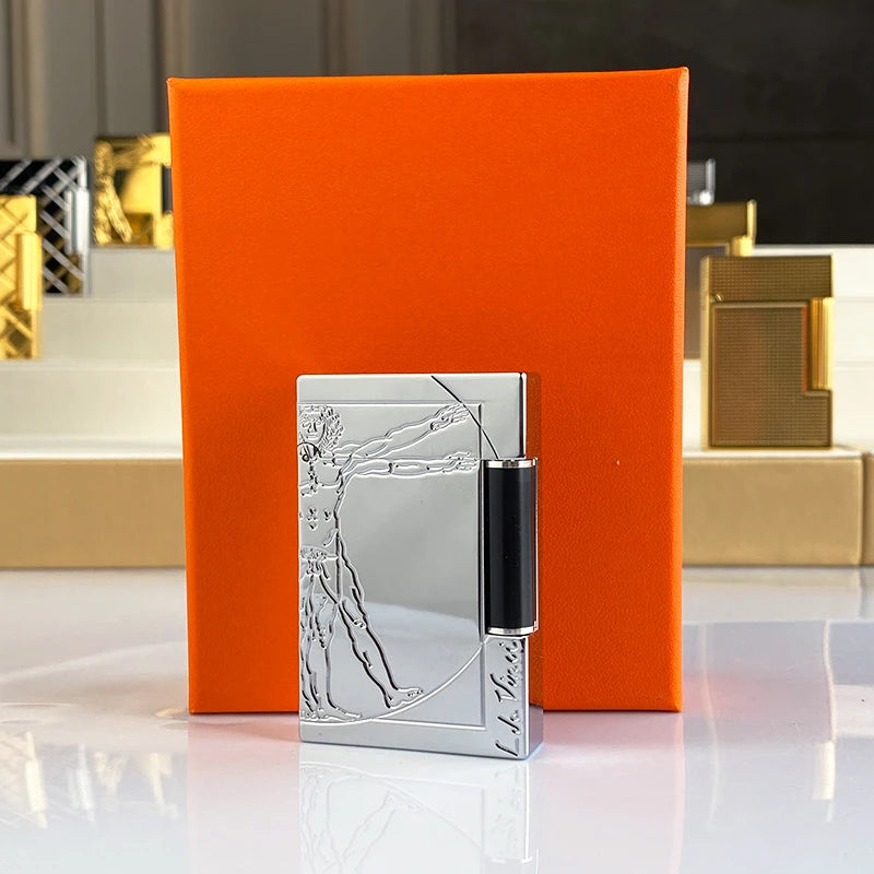 New vintage Lighter Bright Sound brass shell windproof gas lighter for cigarette men's gift