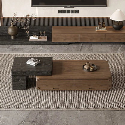Italian Minimalist Coffee Tables Classic Retro Rustic Extendable Coffee Tables With Drawers Design Mesas De Café Room Furnitures