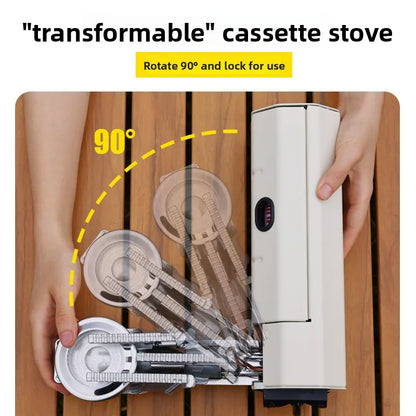 Portable Windproof Cassette Stove, High Power Outdoor Gas Burner for Camping Picnic BBQ Home Kitchen Cooking
