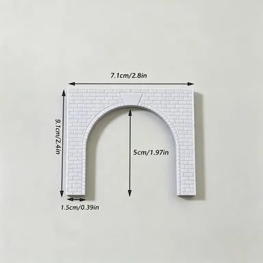 2Pcs Simulation Brick Tunnel Entrance Model for Railway Train Layout Diorama Wargame Decor