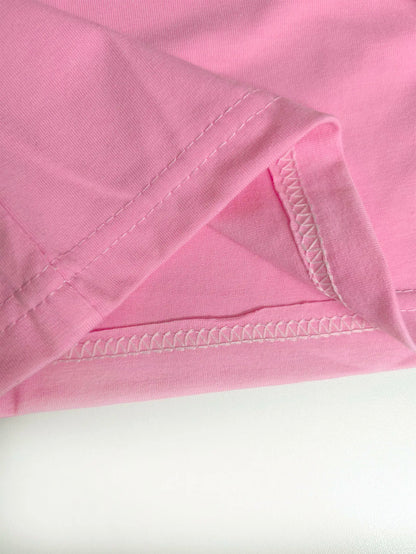 Summer Kids Girls T-shirt Letter Printing Bow Split Loose Long Children's T-Shirt Tops For 3-12 Years Girl Clothing