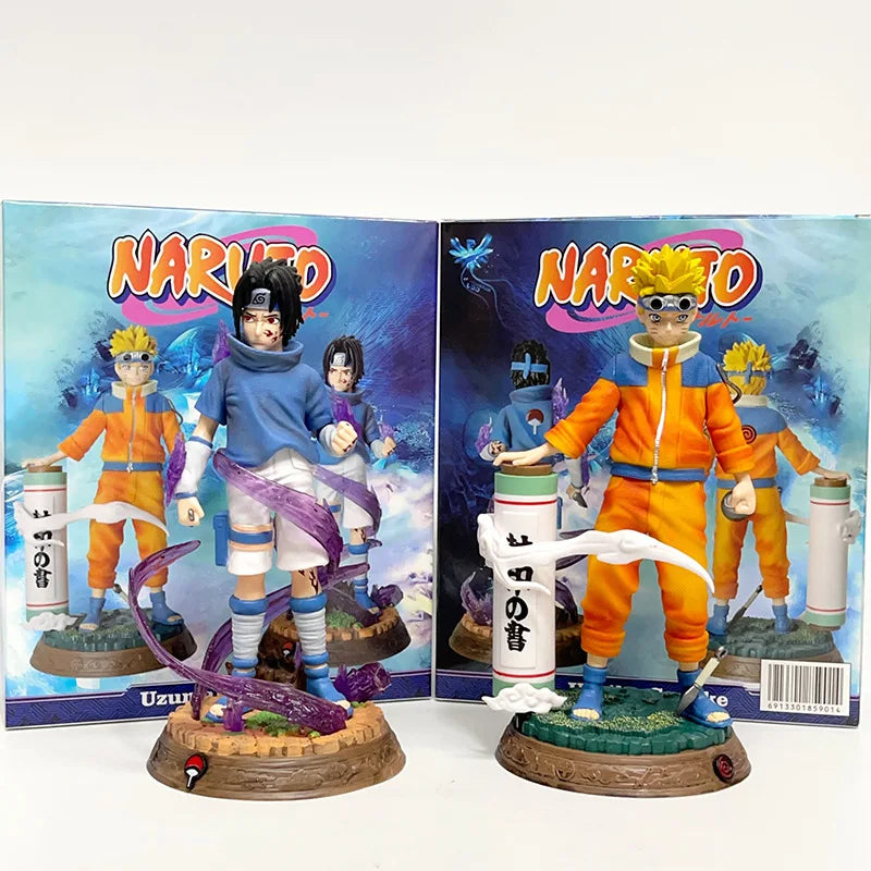 12CM Anime Naruto Uzumaki Sasuke Figure Vibration Stars Fighting Pose Model Toy Doll Aciton Figure PVC Desktop Decorations Gift