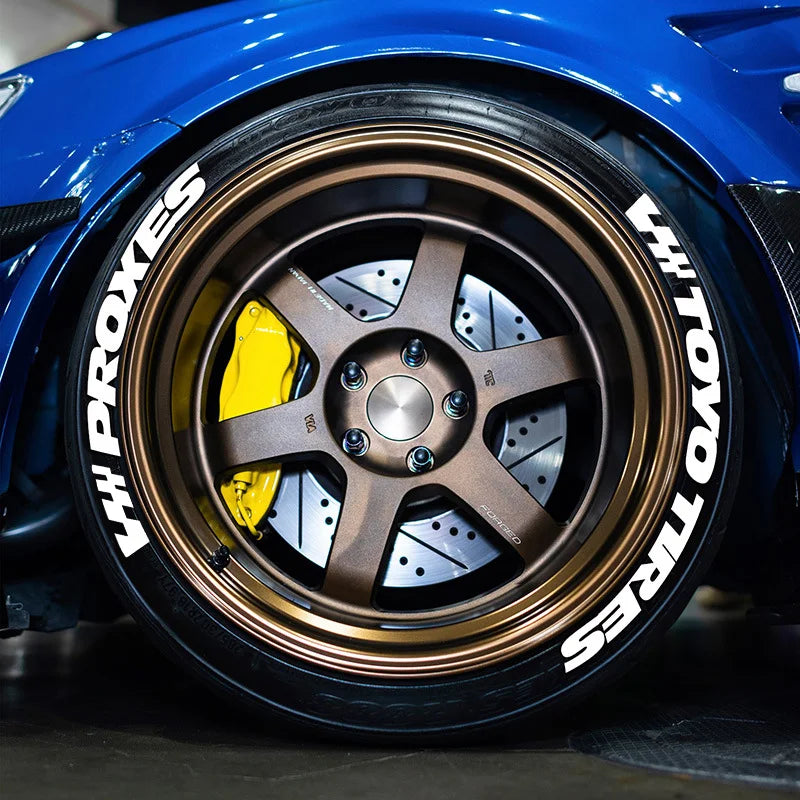 Permanent Tire Lettering Sticker TOYO TIRES PROXES 3D Car Tire Letter for Racing Tires of Waterproof Decals For 4 Wheels