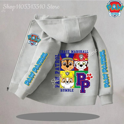 Paw Patrol Kids Thin Hooded Coats Anime Chase Zipper Sweatshirts Outwear Fashion Spring Fall Hoodies Sportwear Children Clothes