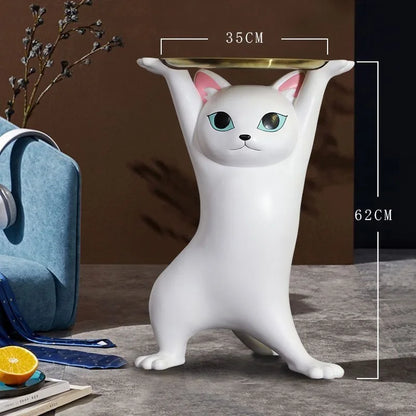 Enchanting Cat Coffee Table Welcome Large Living Room TV Stand Sofa Next To Floor Tray Housewarming Gift Large Ornaments