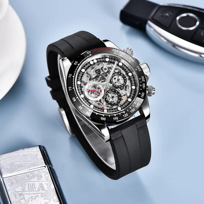 PAGANI DESIGN 2026 New Automatic Mechanical Watch Skeleton Hollow Dial Waterproof Stainless Steel Sport Wristwatch Reloj Hombre