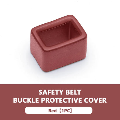 SEAMETAL Car Seatbelt Guard Seat Belt Holder EVA Buckle Protective Cover Upright Device Card Slot Bracket Car Accessories