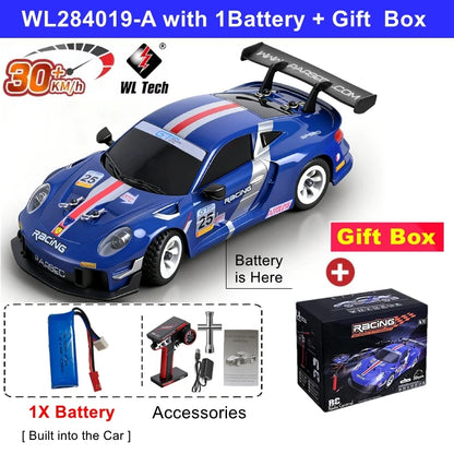 WLtoys 284191 284019-A Upgraded Gyro 1/28 RC Drifting Car 4WD High Speed Radio Control Model 2.4G Drift Racing Vehicle Mini Gift