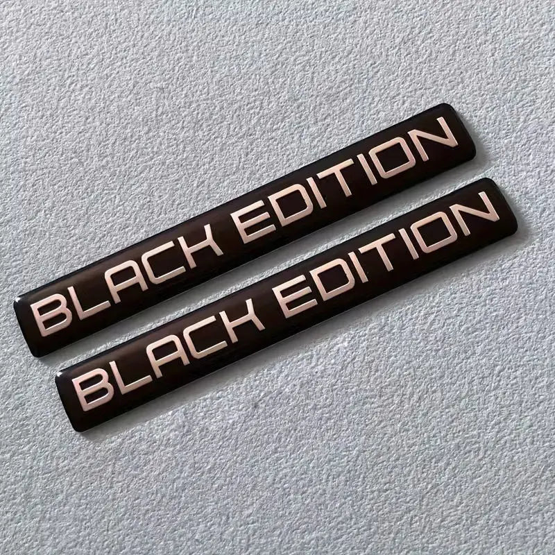 2pcs Black Edition 3D Car Body Badge Limited Edition Sticker Trunk Emblem Decal Accessorie for Car Motorcycle Bike