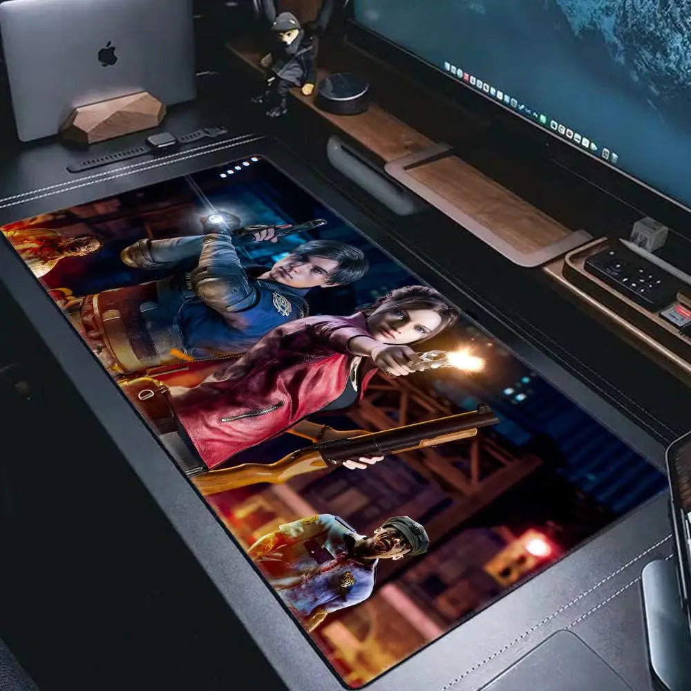 HYBXAXC XXL Resident Evil Mouse Pad Desk Cute HD Desk Pad Extended Gaming Keyboard Mats Large XXL Gamer Mousepad 90x40