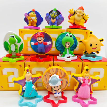 New Genuine Super Mario Collectible Figures Blind Box Luigi Peach Yoshi Bowser Toad Creative Desk Decor Ornament Fans Gift