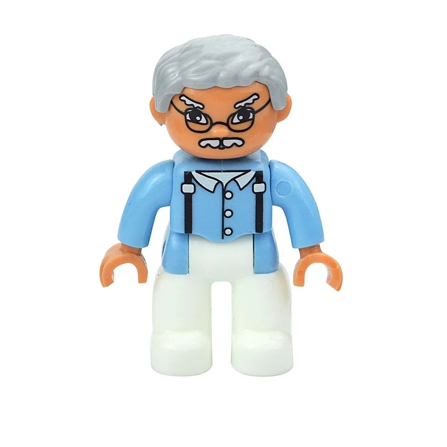 Figures Dolls Big Size Building Blocks Family Action Workers Doctor Police Farmer Compatible Large Bricks Duploes Kid Toys