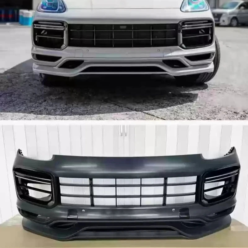PP Material Front Bumper Assembly for Porsche Cayenne 18-23 Upgraded to Turbo Style Car Bumper Body Kit